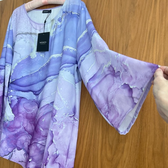 Just Fashion Now Purple Bamboo Asymmetrical Tunic, XL - Picture 4 of 9